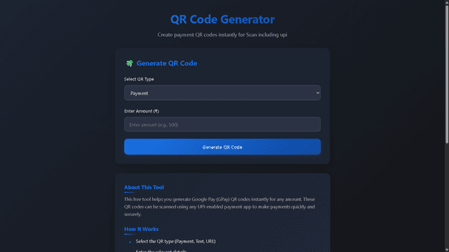 Image for UPI QR Generator App