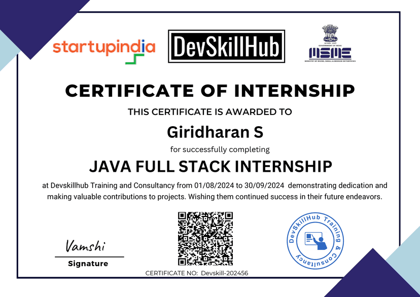 Intern at DevSkillHub