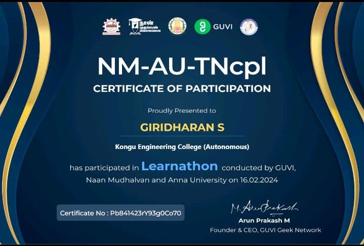 GUVI Learning Course